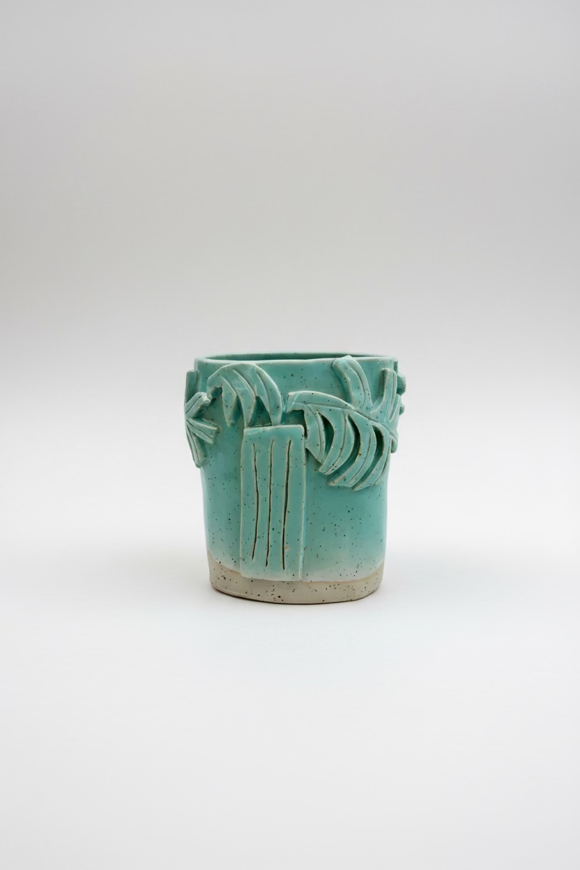 Palm Vessel in Aqua